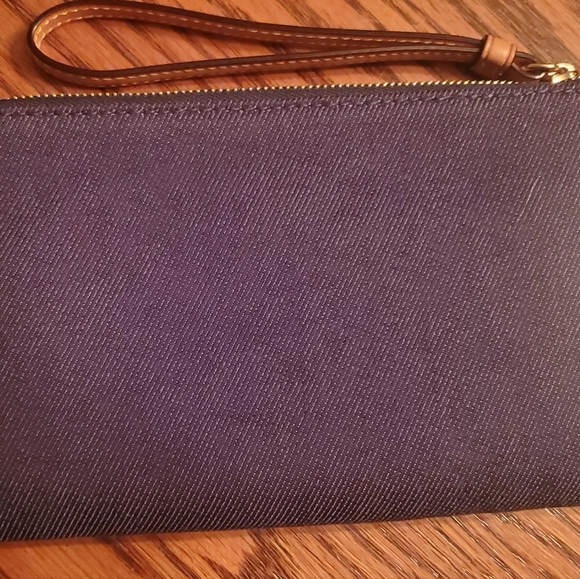 Denim Coach Wristlet with Corner Zip - Picture 2 of 4